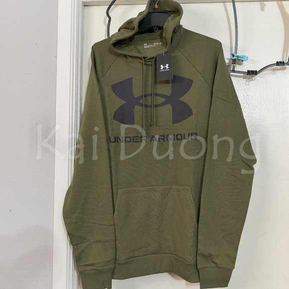 Men's Rival Fleece Big Logo Hoodie‎ GREEN - Picture 2 of 8